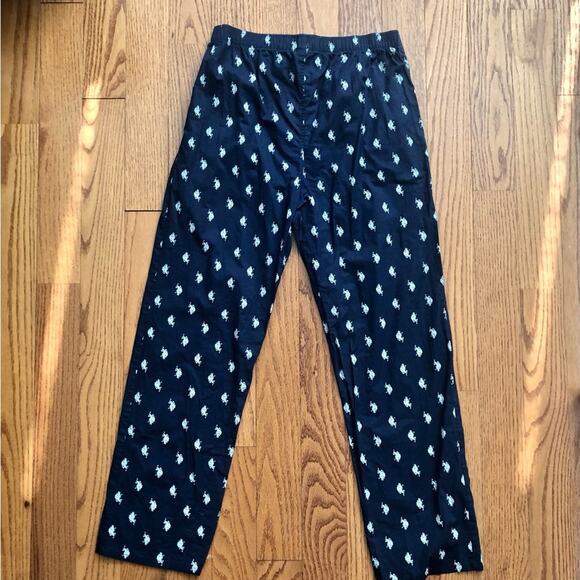U.S. Polo Association Loungewear Logo Print Navy Blue Pants Men’s Size M - Picture 7 of 11